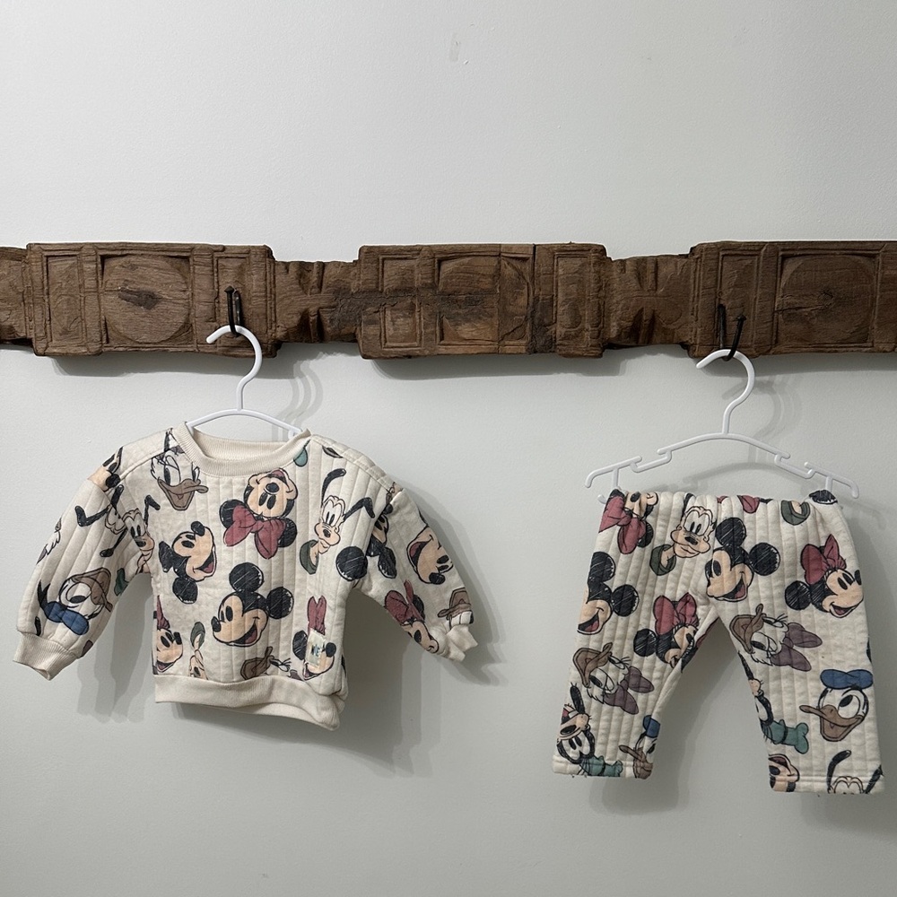 Disney Baby Cream and Brown Outfit